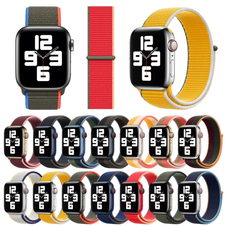Loop Type Sport Watch Band For Apple Watch Series 9&8&7 41mm / SE 3&SE 2&6&SE&5&4 40mm / 3&2&1 38mm (Black Blue) - Watch Bands by buy2fix | Online Shopping UK | buy2fix