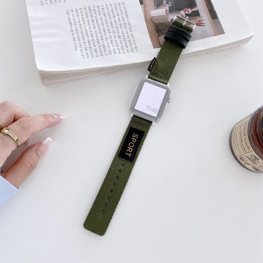 Nylon Watch Band For Apple Watch Ultra 49mm&Watch Ultra 2 49mm / Series 9&8&7 45mm / SE 3&SE 2&6&SE&5&4 44mm / 3&2&1 42mm(Army Green) by buy2fix