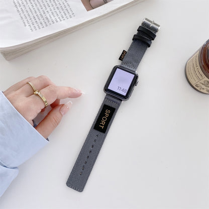 Nylon Watch Band For Apple Watch Ultra 49mm&Watch Ultra 2 49mm / Series 9&8&7 45mm / SE 3&SE 2&6&SE&5&4 44mm / 3&2&1 42mm(Grey) by buy2fix