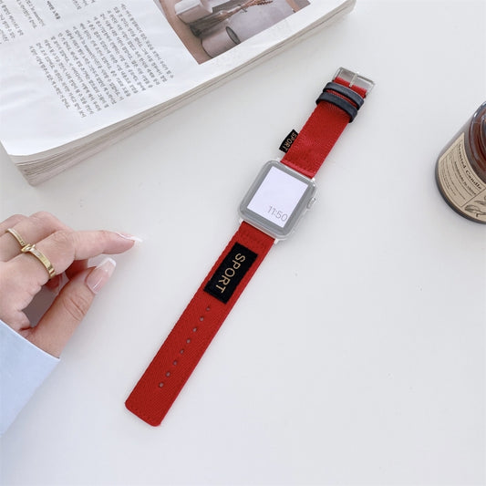 Nylon Watch Band For Apple Watch Ultra 49mm&Watch Ultra 2 49mm / Series 9&8&7 45mm / SE 3&SE 2&6&SE&5&4 44mm / 3&2&1 42mm(Red) by buy2fix