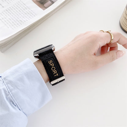 Nylon Watch Band For Apple Watch Ultra 49mm&Watch Ultra 2 49mm / Series 9&8&7 45mm / SE 3&SE 2&6&SE&5&4 44mm / 3&2&1 42mm(Black) by buy2fix