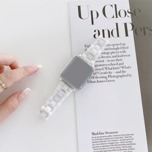 Rhombic Grid Ceramics Watch Band For Apple Watch Ultra 49mm&Watch Ultra 2 49mm / Series 9&8&7 45mm / SE 3&SE 2&6&SE&5&4 44mm / 3&2&1 42mm(White) by buy2fix