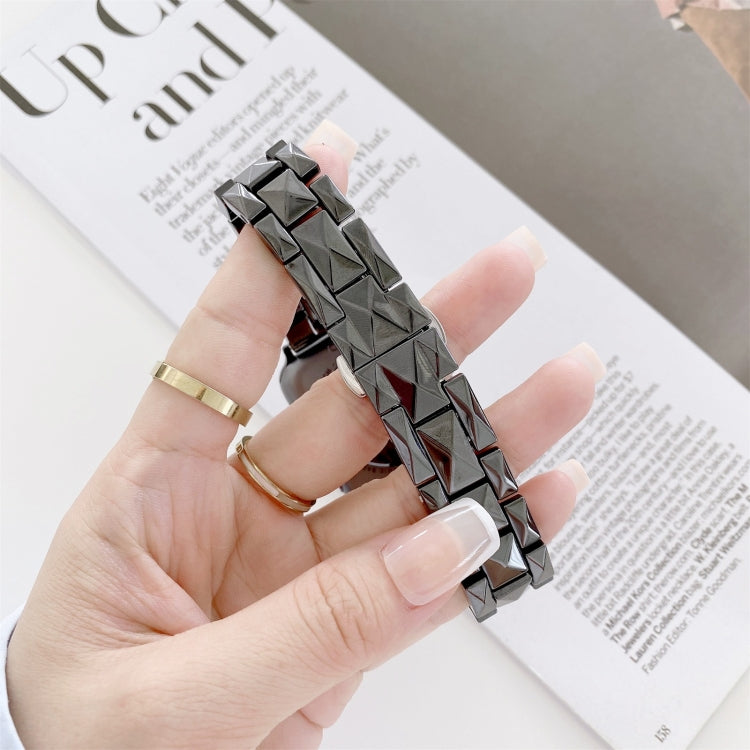 Rhombic Grid Ceramics Watch Band For Apple Watch Ultra 49mm&Watch Ultra 2 49mm / Series 9&8&7 45mm / SE 3&SE 2&6&SE&5&4 44mm / 3&2&1 42mm(White) by buy2fix