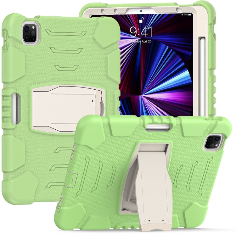 For iPad Pro 11 2022 / 2021 / 2020 / 2018 3-Layer Protection Screen Frame + PC + Silicone Shockproof Combination Tablet Case with Holder(Matcha Green) - iPad Pro 11 (2022/2021) Cases by buy2fix | Online Shopping UK | buy2fix