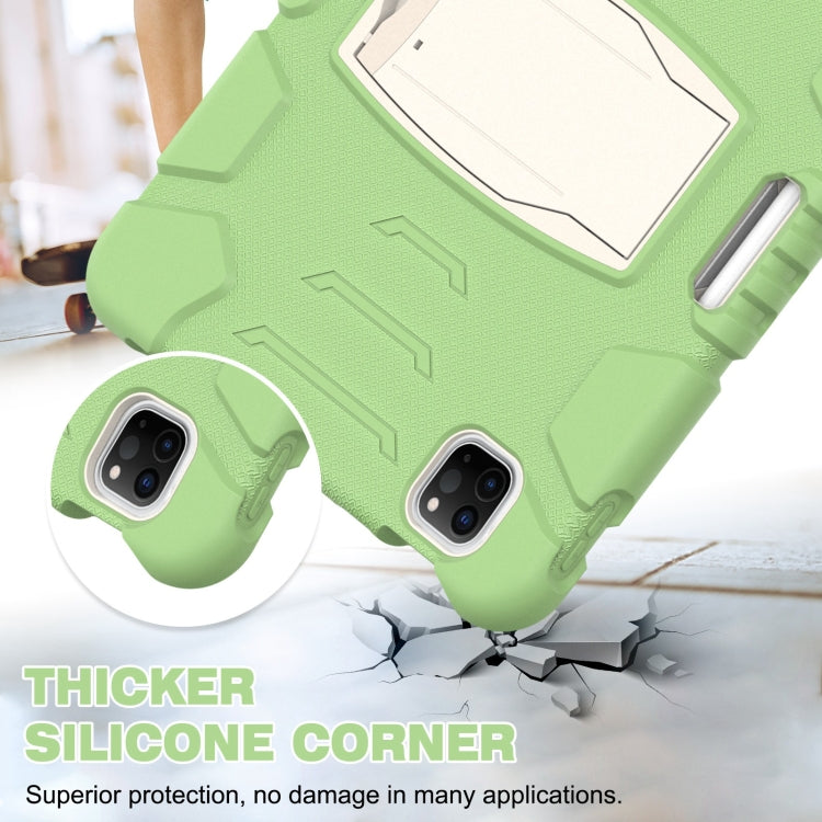 For iPad Pro 11 2022 / 2021 / 2020 / 2018 3-Layer Protection Screen Frame + PC + Silicone Shockproof Combination Tablet Case with Holder(Matcha Green) - iPad Pro 11 (2022/2021) Cases by buy2fix | Online Shopping UK | buy2fix