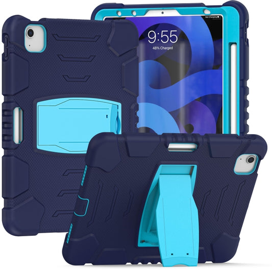 3-Layer PC + Silicone Shockproof Tablet Case with Holder For iPad Air 2020 / 2022 10.9 / Pro 11 2022 / 2021 / 2020 / 2018(NavyBlue+Blue) - iPad Air (2022) / (2020) 10.9 Cases by buy2fix | Online Shopping UK | buy2fix