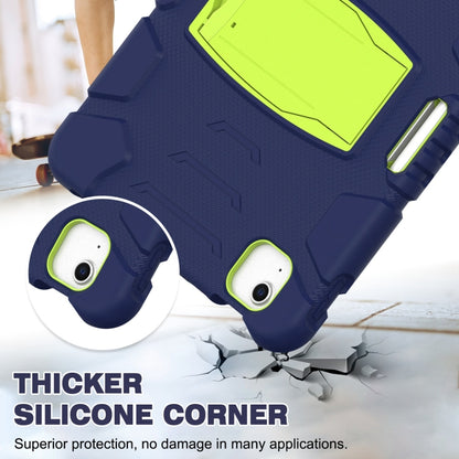 3-Layer PC + Silicone Shockproof Tablet Case with Holder For iPad Air 2020 / 2022 10.9 / Pro 11 2022 / 2021 / 2020 / 2018(NavyBlue+Lime) - iPad Air (2022) / (2020) 10.9 Cases by buy2fix | Online Shopping UK | buy2fix