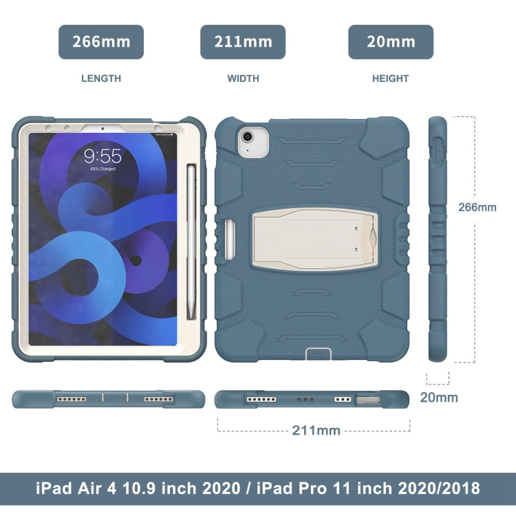 3-Layer PC + Silicone Shockproof Tablet Case with Holder For iPad Air 2020 / 2022 10.9 / Pro 11 2022 / 2021 / 2020 / 2018(Cornflower Blue) - iPad Air (2022) / (2020) 10.9 Cases by buy2fix | Online Shopping UK | buy2fix