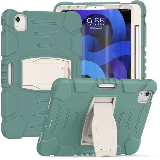 3-Layer PC + Silicone Shockproof Tablet Case with Holder For iPad Air 2020 / 2022 10.9 / Pro 11 2022 / 2021 / 2020 / 2018(Emerald Green) - iPad Air (2022) / (2020) 10.9 Cases by buy2fix | Online Shopping UK | buy2fix