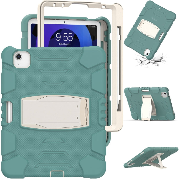 3-Layer PC + Silicone Shockproof Tablet Case with Holder For iPad Air 2020 / 2022 10.9 / Pro 11 2022 / 2021 / 2020 / 2018(Emerald Green) - iPad Air (2022) / (2020) 10.9 Cases by buy2fix | Online Shopping UK | buy2fix