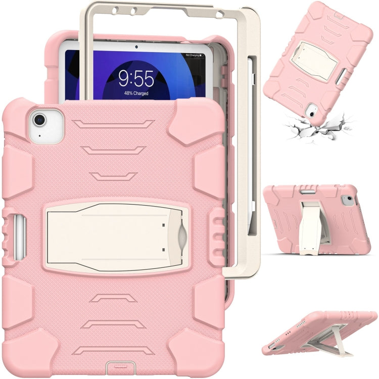 3-Layer PC + Silicone Shockproof Tablet Case with Holder For iPad Air 2020 / 2022 10.9 / Pro 11 2022 / 2021 / 2020 / 2018(Cherry Blossoms Pink) - iPad Air (2022) / (2020) 10.9 Cases by buy2fix | Online Shopping UK | buy2fix