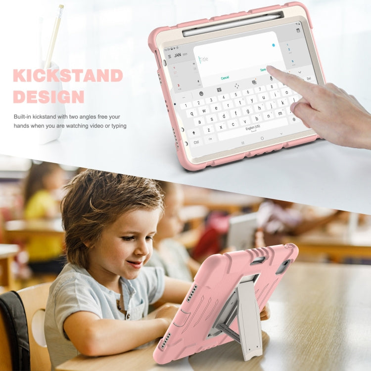 3-Layer PC + Silicone Shockproof Tablet Case with Holder For iPad Air 2020 / 2022 10.9 / Pro 11 2022 / 2021 / 2020 / 2018(Cherry Blossoms Pink) - iPad Air (2022) / (2020) 10.9 Cases by buy2fix | Online Shopping UK | buy2fix