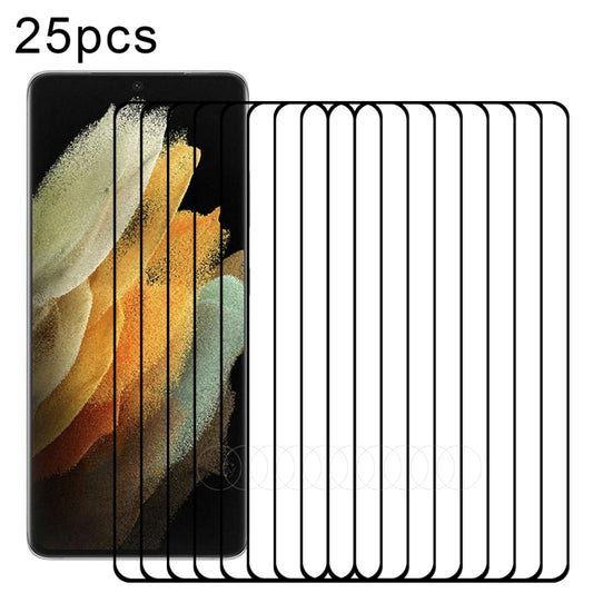 For Samsung Galaxy S21 Ultra 5G 25pcs Full Glue 9H HD 3D Curved Edge Tempered Glass Film(Black) - Galaxy Tempered Glass by buy2fix | Online Shopping UK | buy2fix