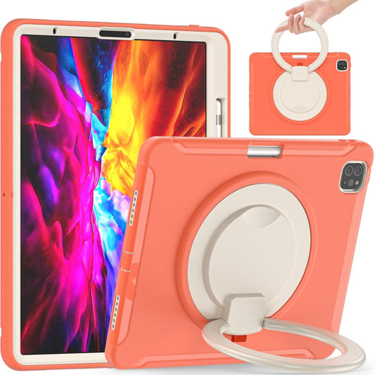 Shockproof TPU + PC Protective Case with 360 Degree Rotation Foldable Handle Grip Holder & Pen Slot For iPad Pro 12.9 2020 / 2018(Living Coral) - More iPad Cases by buy2fix | Online Shopping UK | buy2fix
