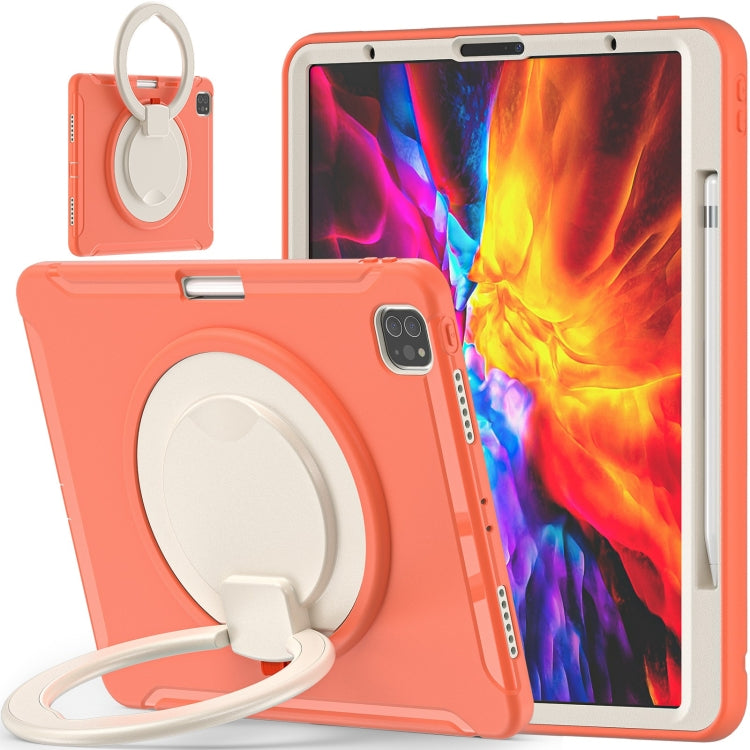 Shockproof TPU + PC Protective Case with 360 Degree Rotation Foldable Handle Grip Holder & Pen Slot For iPad Pro 12.9 2020 / 2018(Living Coral) - More iPad Cases by buy2fix | Online Shopping UK | buy2fix