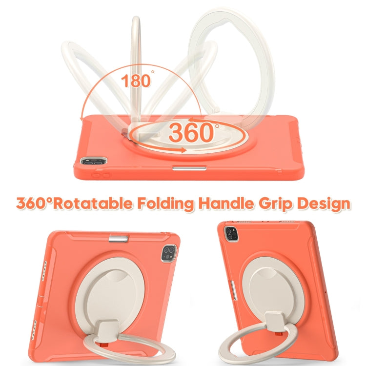 Shockproof TPU + PC Protective Case with 360 Degree Rotation Foldable Handle Grip Holder & Pen Slot For iPad Pro 12.9 2020 / 2018(Living Coral) - More iPad Cases by buy2fix | Online Shopping UK | buy2fix