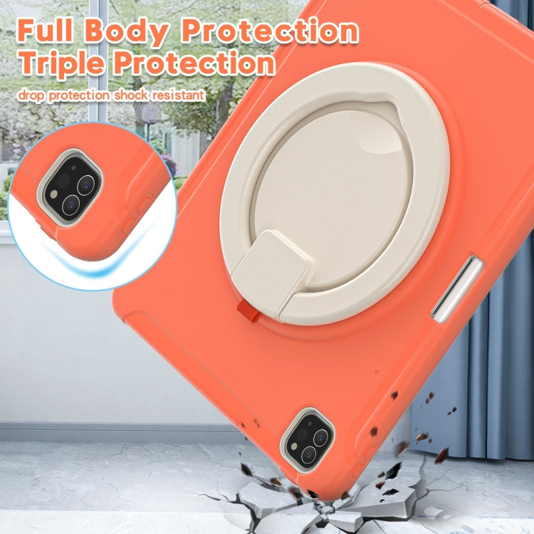 Shockproof TPU + PC Protective Case with 360 Degree Rotation Foldable Handle Grip Holder & Pen Slot For iPad Pro 12.9 2020 / 2018(Living Coral) - More iPad Cases by buy2fix | Online Shopping UK | buy2fix