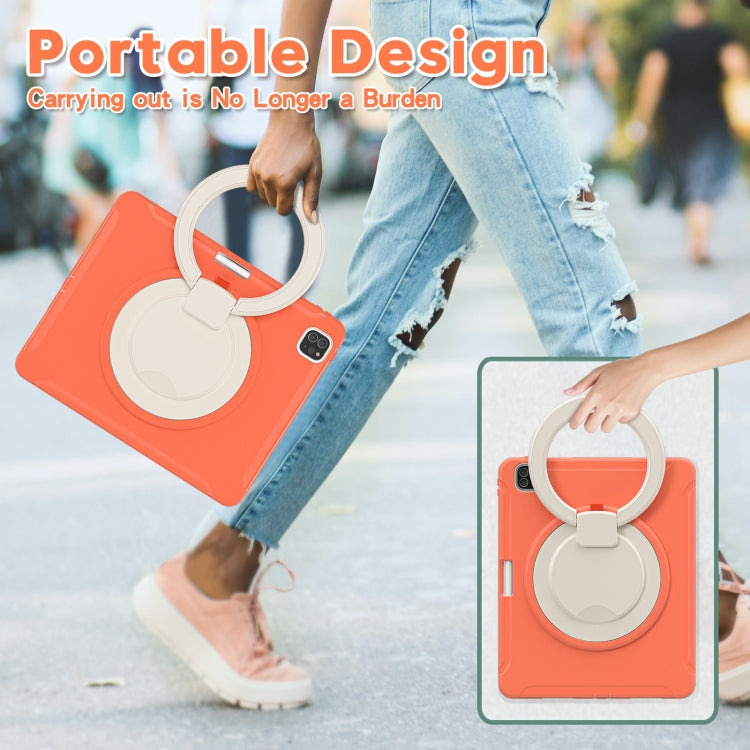Shockproof TPU + PC Protective Case with 360 Degree Rotation Foldable Handle Grip Holder & Pen Slot For iPad Pro 12.9 2020 / 2018(Living Coral) - More iPad Cases by buy2fix | Online Shopping UK | buy2fix