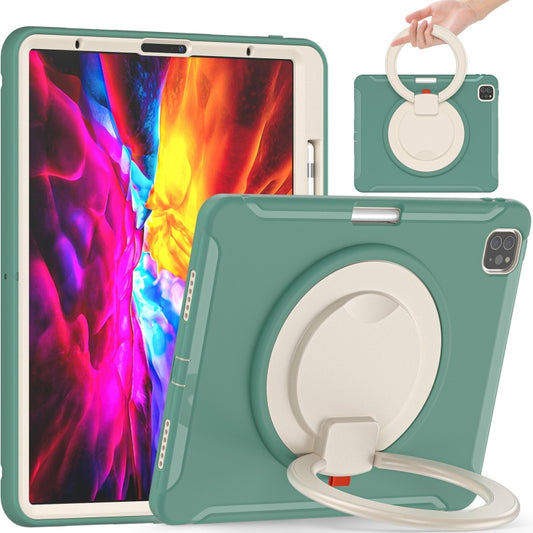 Shockproof TPU + PC Protective Case with 360 Degree Rotation Foldable Handle Grip Holder & Pen Slot For iPad Pro 12.9 2020 / 2018(Emmerald Green) - More iPad Cases by buy2fix | Online Shopping UK | buy2fix