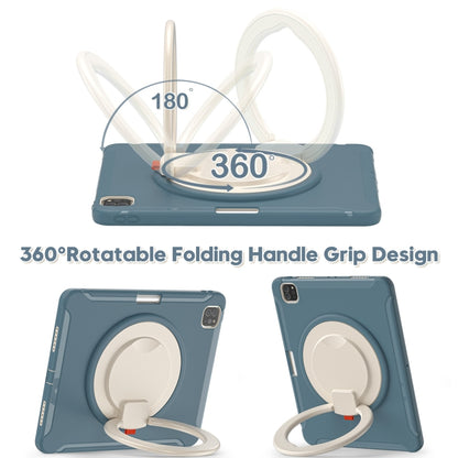 Shockproof TPU + PC Protective Case with 360 Degree Rotation Foldable Handle Grip Holder & Pen Slot For iPad Pro 12.9 2020 / 2018(Cornflower Blue) - More iPad Cases by buy2fix | Online Shopping UK | buy2fix
