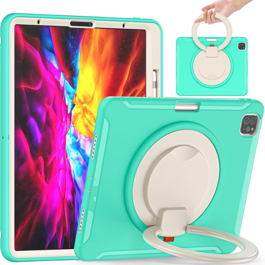 Shockproof TPU + PC Protective Case with 360 Degree Rotation Foldable Handle Grip Holder & Pen Slot For iPad Pro 12.9 2020 / 2018(Mint Green) - More iPad Cases by buy2fix | Online Shopping UK | buy2fix