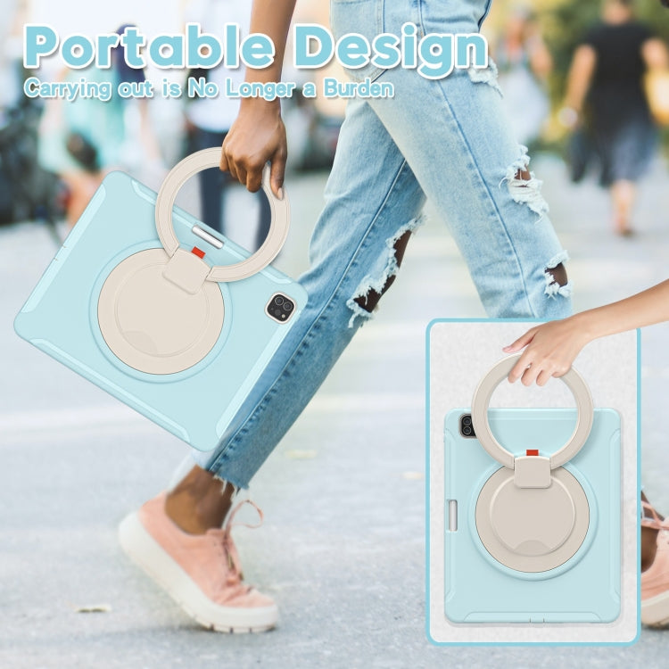Shockproof TPU + PC Protective Case with 360 Degree Rotation Foldable Handle Grip Holder & Pen Slot For iPad Pro 12.9 2020 / 2018(Ice Crystal Blue) - More iPad Cases by buy2fix | Online Shopping UK | buy2fix