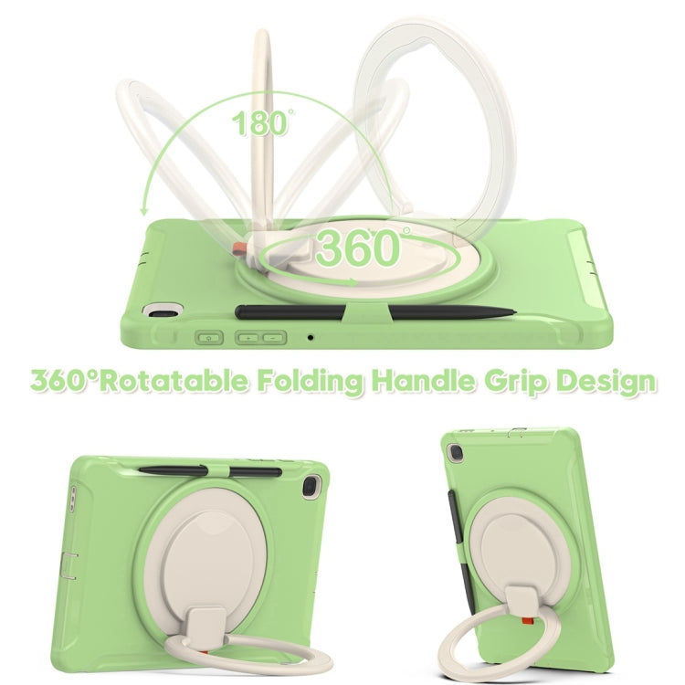 Shockproof TPU + PC Protective Case with 360 Degree Rotation Foldable Handle Grip Holder & Pen Slot For Samsung Galaxy Tab S6 Lite 10.4 inch P610(Matcha Green) - Tab S6 Lite P610 / P615 by buy2fix | Online Shopping UK | buy2fix