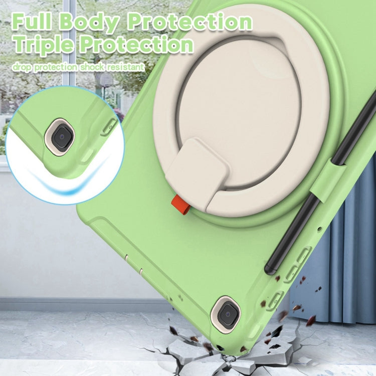 Shockproof TPU + PC Protective Case with 360 Degree Rotation Foldable Handle Grip Holder & Pen Slot For Samsung Galaxy Tab S6 Lite 10.4 inch P610(Matcha Green) - Tab S6 Lite P610 / P615 by buy2fix | Online Shopping UK | buy2fix
