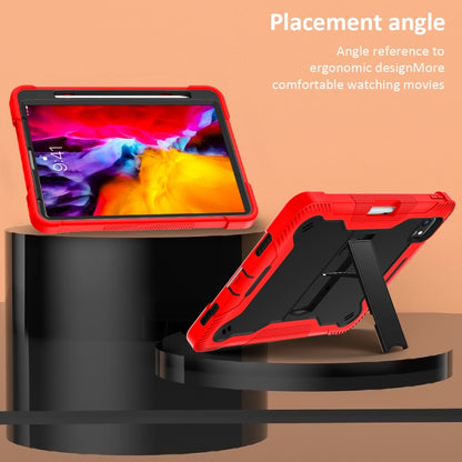 For iPad Pro 11 inch 2020 Silicone PC Shockproof Tablet Case with Holder (Red + Black) - iPad Pro 11 (2020) Cases by buy2fix | Online Shopping UK | buy2fix