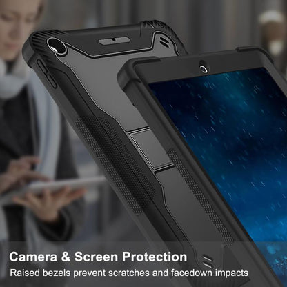 Silicone + PC Shockproof Protective Case with Holder For iPad 9.7 inch (2017/2018)(Black) - iPad 9.7 (2018) & (2017) Cases by buy2fix | Online Shopping UK | buy2fix