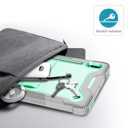 For Samsung Galaxy Tab S8 / Galaxy Tab S7 Silicone + PC Shockproof Protective Case with Holder(Gray + Green) by buy2fix