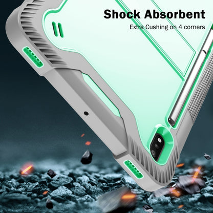 For Samsung Galaxy Tab S8 / Galaxy Tab S7 Silicone + PC Shockproof Protective Case with Holder(Gray + Green) by buy2fix