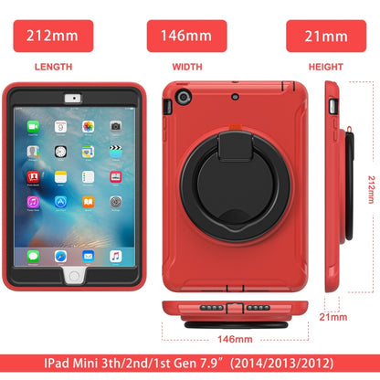 Shockproof TPU + PC Protective Case with 360 Degree Rotation Foldable Handle Grip Holder & Pen Slot For iPad mini 3 / 2 / 1(Red) - iPad Mini 4 & 3 & 2 & 1 Cases by buy2fix | Online Shopping UK | buy2fix