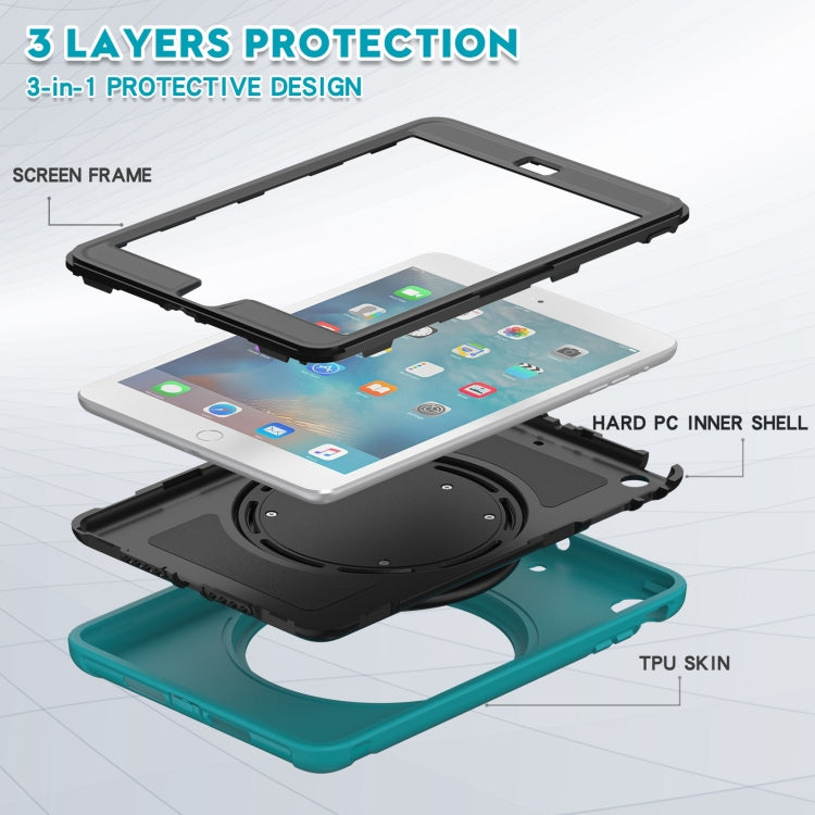 Shockproof TPU + PC Protective Case with 360 Degree Rotation Foldable Handle Grip Holder & Pen Slot For iPad mini 3 / 2 / 1(Blue) - iPad Mini 4 & 3 & 2 & 1 Cases by buy2fix | Online Shopping UK | buy2fix
