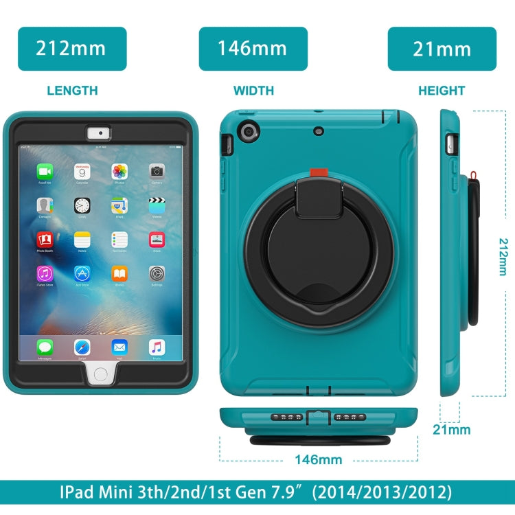 Shockproof TPU + PC Protective Case with 360 Degree Rotation Foldable Handle Grip Holder & Pen Slot For iPad mini 3 / 2 / 1(Blue) - iPad Mini 4 & 3 & 2 & 1 Cases by buy2fix | Online Shopping UK | buy2fix