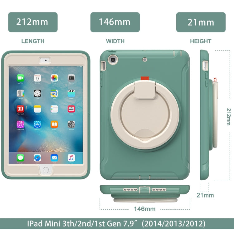 Shockproof TPU + PC Protective Case with 360 Degree Rotation Foldable Handle Grip Holder & Pen Slot For iPad mini 3 / 2 / 1(Emmerald Green) - iPad Mini 4 & 3 & 2 & 1 Cases by buy2fix | Online Shopping UK | buy2fix