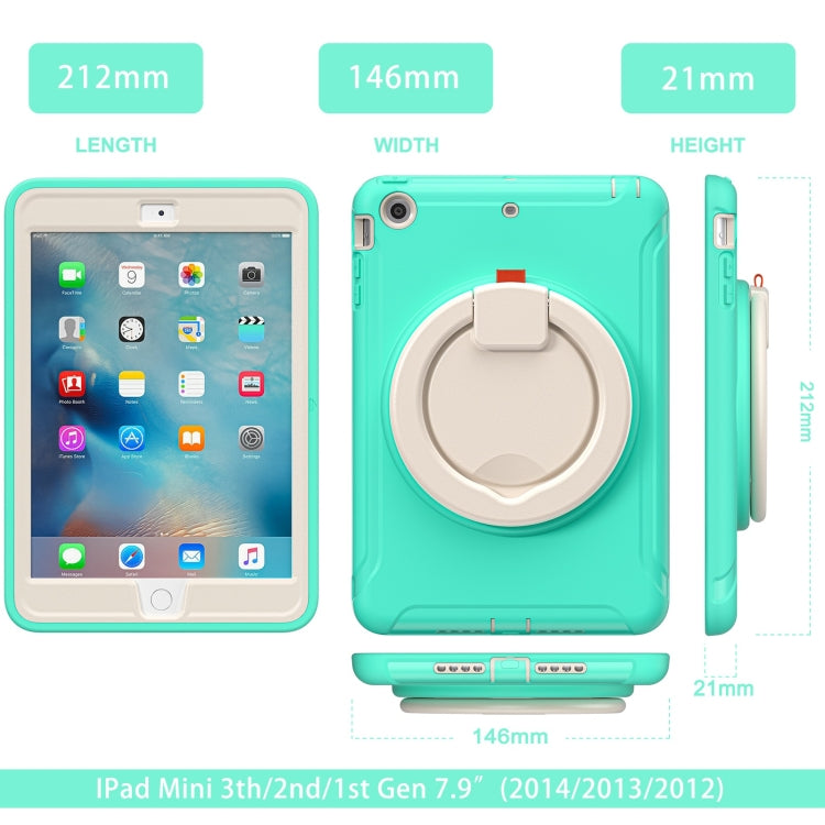 Shockproof TPU + PC Protective Case with 360 Degree Rotation Foldable Handle Grip Holder & Pen Slot For iPad mini 3 / 2 / 1(Mint Green) - iPad Mini 4 & 3 & 2 & 1 Cases by buy2fix | Online Shopping UK | buy2fix