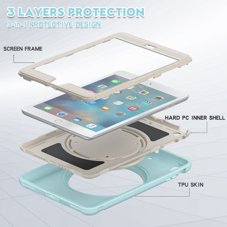 Shockproof TPU + PC Protective Case with 360 Degree Rotation Foldable Handle Grip Holder & Pen Slot For iPad mini 3 / 2 / 1(Ice Crystal Blue) - iPad Mini 4 & 3 & 2 & 1 Cases by buy2fix | Online Shopping UK | buy2fix