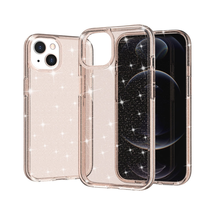 For iPhone 13 mini Shockproof Terminator Style Glitter Powder Protective Case (Gold) by buy2fix