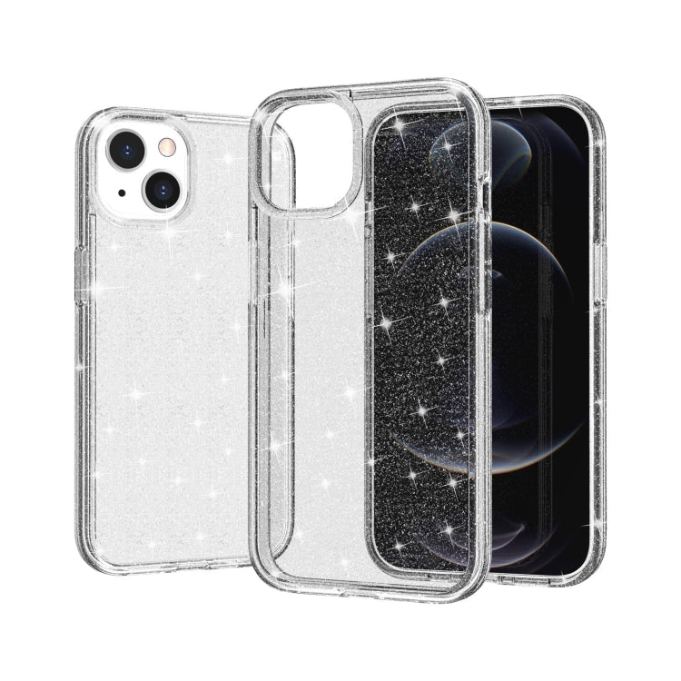 For iPhone 13 mini Shockproof Terminator Style Glitter Powder Protective Case (White) by buy2fix