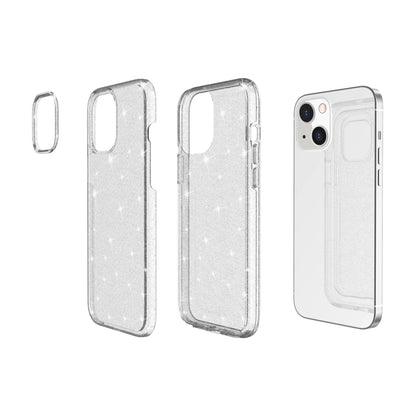 For iPhone 13 mini Shockproof Terminator Style Glitter Powder Protective Case (White) by buy2fix