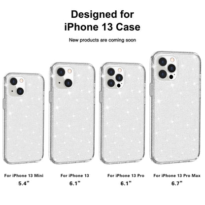 For iPhone 13 mini Shockproof Terminator Style Glitter Powder Protective Case (White) by buy2fix