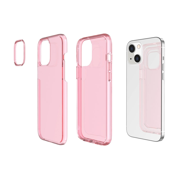 For iPhone 13 mini Shockproof Terminator Style Transparent Protective Case (Pink) by buy2fix