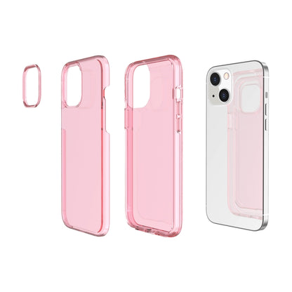 For iPhone 13 mini Shockproof Terminator Style Transparent Protective Case (Pink) by buy2fix