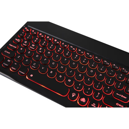 For Lenovo Pad Plus 11 inch TB-J607F / Tab P11 11 inch TB-J606F / Pad 11 inch YAM12 Backlight Style Lambskin Texture Detachable Round Keycap Bluetooth Keyboard Leather Tablet Case with Holder(Dark Green) by buy2fix