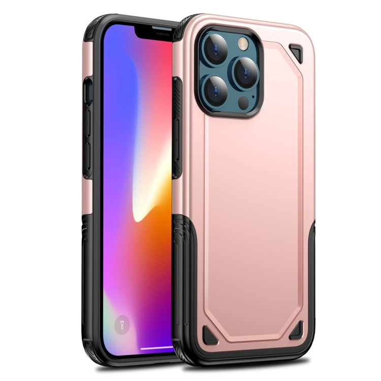 For iPhone 13 Pro Shockproof Rugged Armor Protective Case (Rose Gold) by buy2fix
