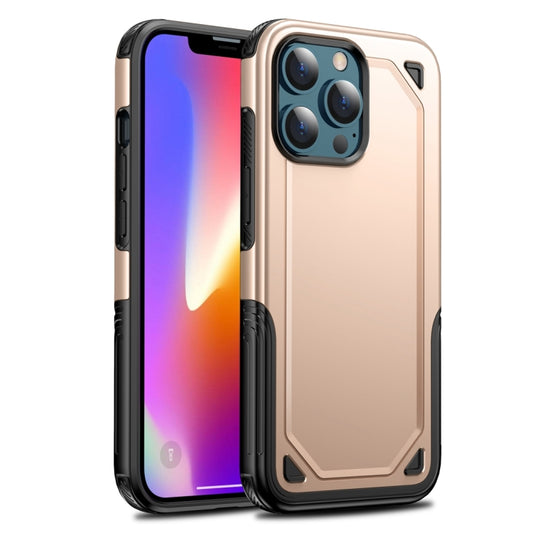For iPhone 13 Pro Shockproof Rugged Armor Protective Case (Gold) by buy2fix