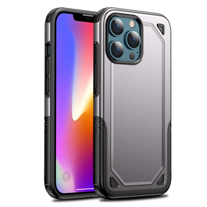 For iPhone 13 Pro Shockproof Rugged Armor Protective Case (Silver) by buy2fix