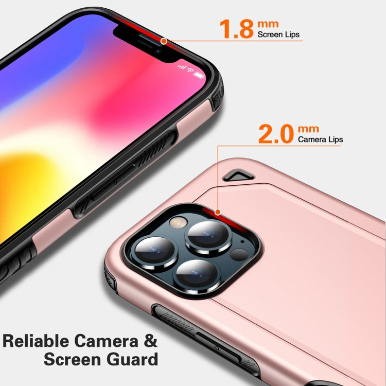 For iPhone 13 Pro Shockproof Rugged Armor Protective Case (Rose Gold) by buy2fix