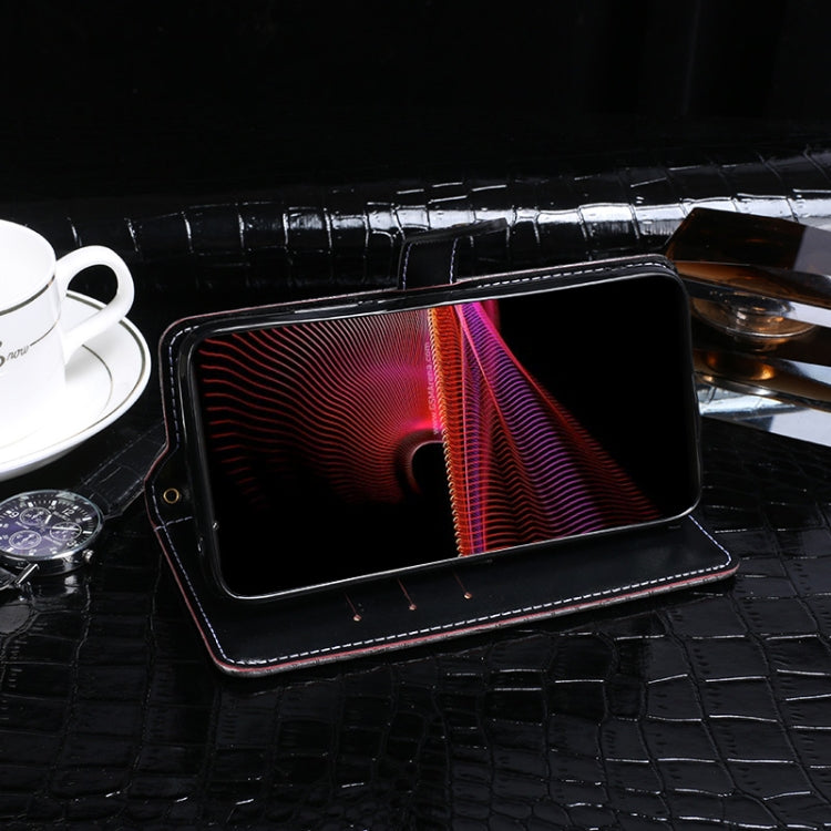 For Sony Xperia 1 III idewei Crocodile Texture Horizontal Flip Leather Case with Holder & Card Slots & Wallet(Dark Blue) - Sony Cases by idewei | Online Shopping UK | buy2fix